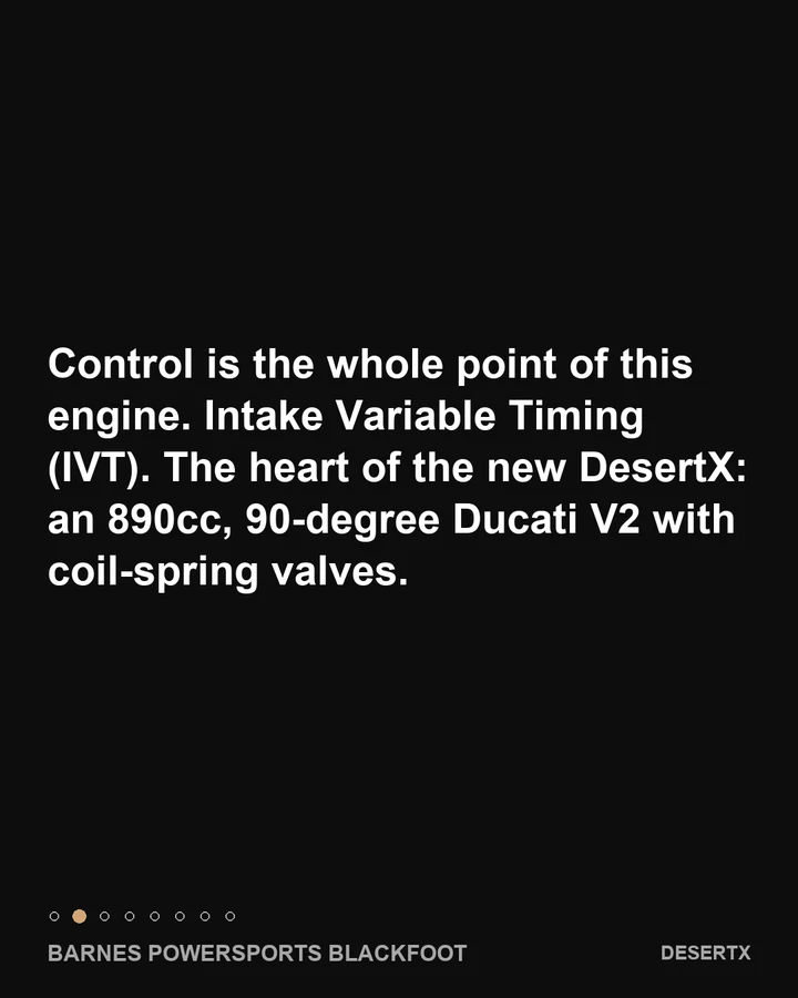 The 890 cc V2 with Intake Variable Timing, slide 2 of 8