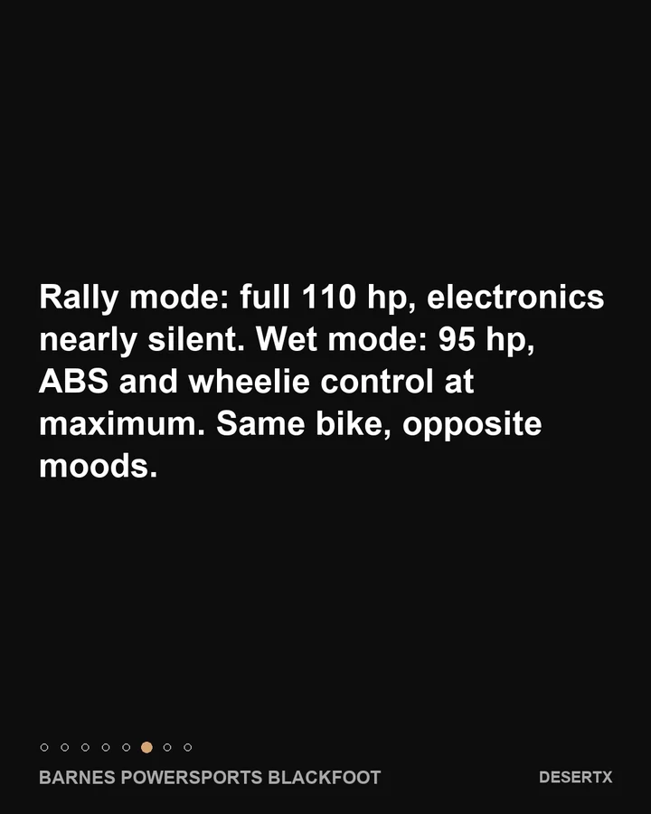 Six riding modes, including Rally, slide 6 of 8