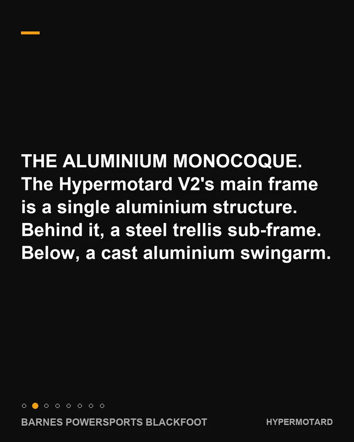 The aluminium monocoque frame, slide 2 of 8