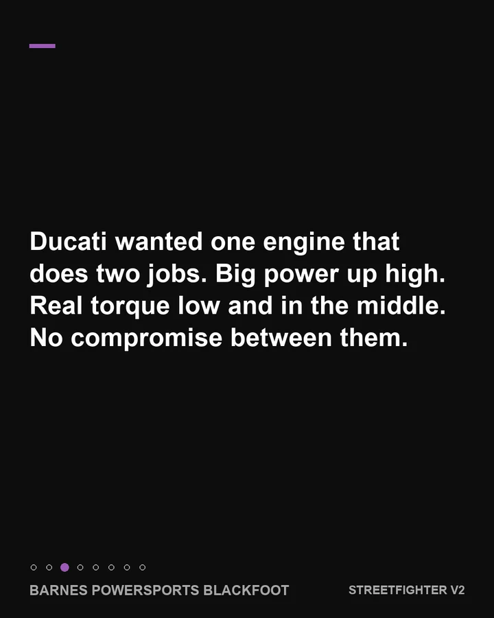 The 890 cc V2 with variable intake timing, slide 3 of 8