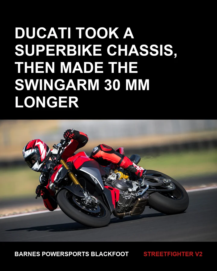 The longer swingarm and steering damper, slide 1 of 8